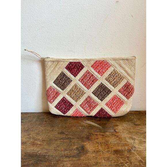 Vintage 80's Straw Clutch | Vintage Handbag - Picture 1 of 6